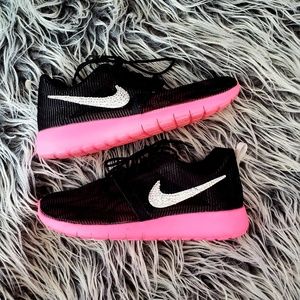 Nike Bling Pink and Black Rosche Sneakers